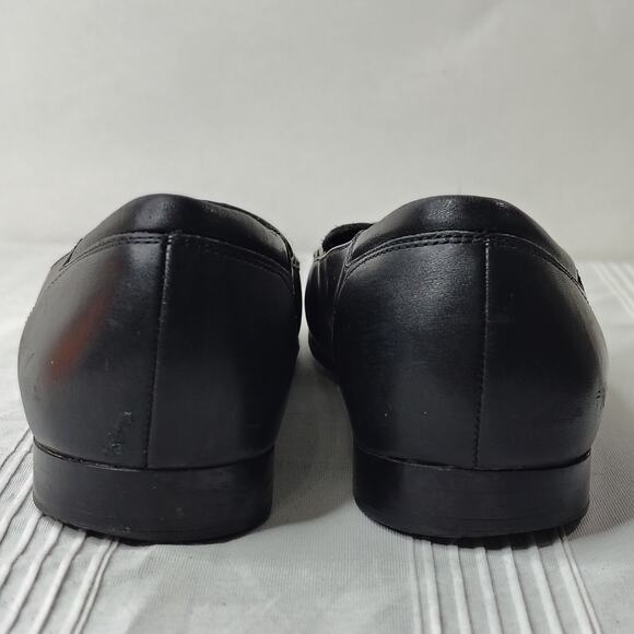 Cole Haan Leather Slip On Flats Loafers Black Weave Women's Size 8B - Picture 4 of 11